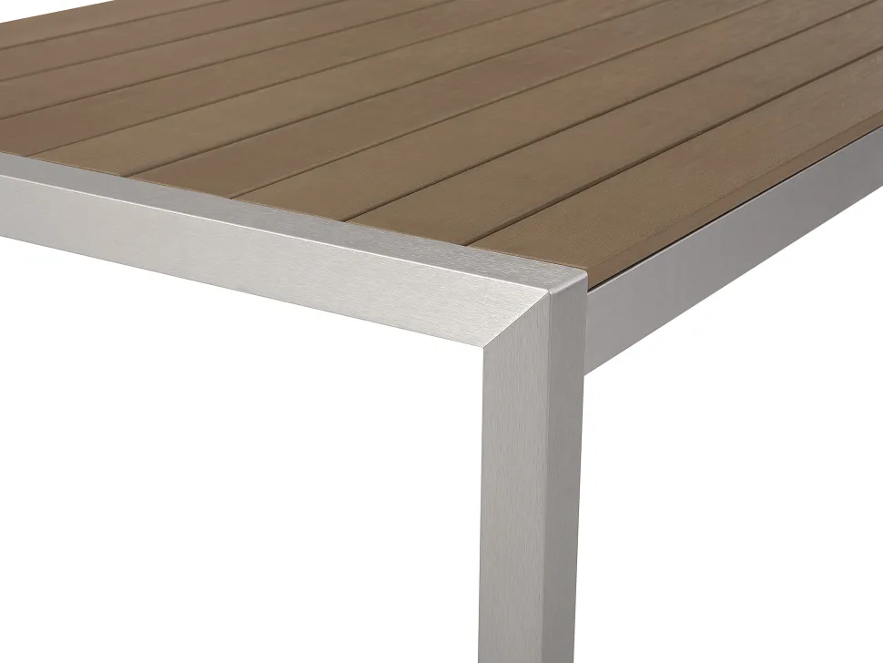 Beliani Puutarhapoyta Alumiini Vaalea Puu 180 X 90 Cm Vernio Discount