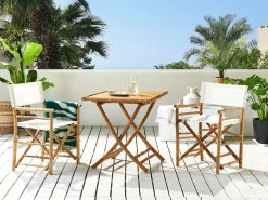 Beliani Puutarhapoyta Bambu Vaalea Puu 70 X 70 Cm Molise Best