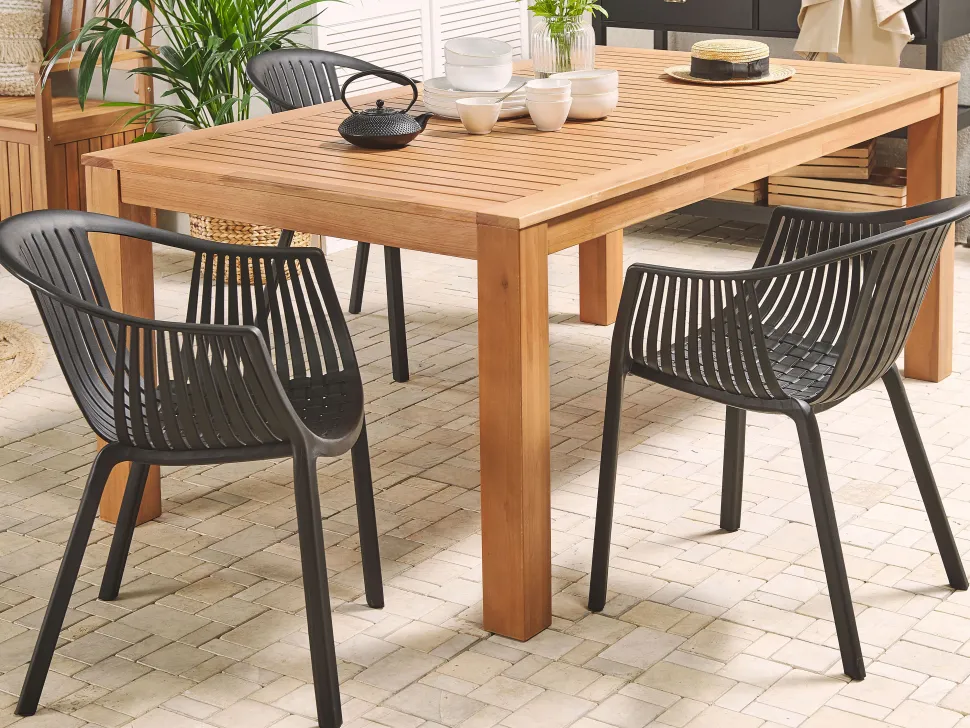 Beliani Puutarhapoyta Eukalyptus Vaalea Puu 190 X 105 Cm Monsano Clearance