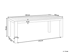 Beliani Puutarhapoyta Eukalyptus Vaalea Puu 190 X 105 Cm Monsano Clearance