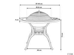 Beliani Puutarhapoyta Grillilla Alumiini Tummanruskea O 105 Cm Manfria Cheap