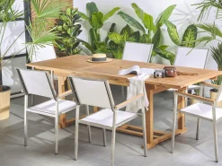 Beliani Puutarhapoyta Jatkettava Akaasia Vaalea Puu 160/220 X 90 Cm Java Discount