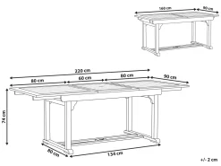 Beliani Puutarhapoyta Jatkettava Akaasia Vaalea Puu 160/220 X 90 Cm Java Discount