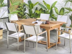 Beliani Puutarhapoyta Jatkettava Akaasia Vaalea Puu 160/220 X 90 Cm Java Discount