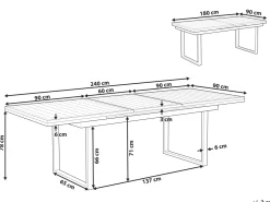 Beliani Puutarhapoyta Jatkettava Alumiini Musta 180/240 X 90 Cm Valcanetto Hot