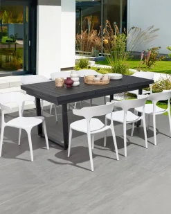 Beliani Puutarhapoyta Jatkettava Alumiini Musta 180/240 X 90 Cm Valcanetto Hot