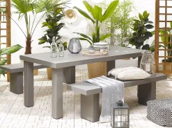 Beliani Puutarhapoyta Kuitusementti Harmaa 180 X 90 Cm Taranto Discount