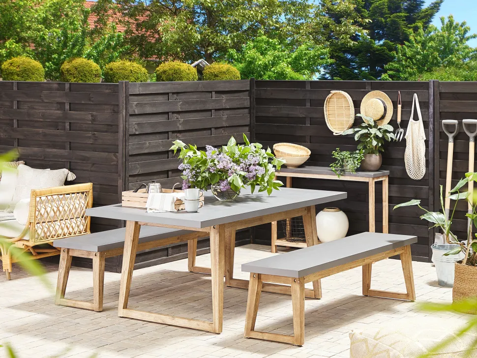 Beliani Puutarhapoyta Kuitusementti Harmaa 180 X 90 Cm Oria Best Sale