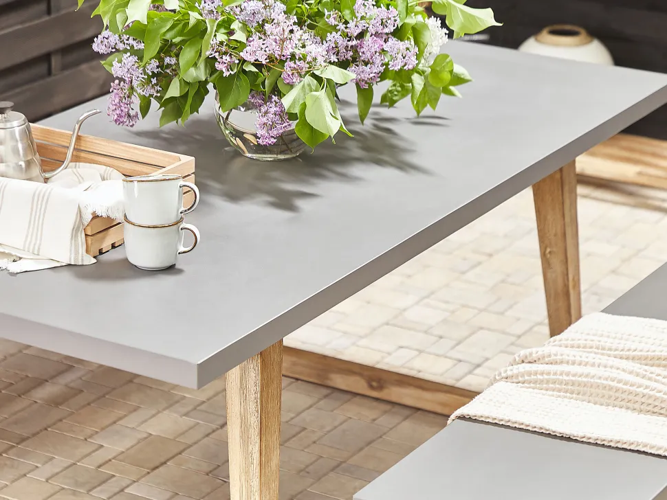 Beliani Puutarhapoyta Kuitusementti Harmaa 180 X 90 Cm Oria Best Sale