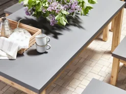 Beliani Puutarhapoyta Kuitusementti Harmaa 180 X 90 Cm Ostuni Outlet