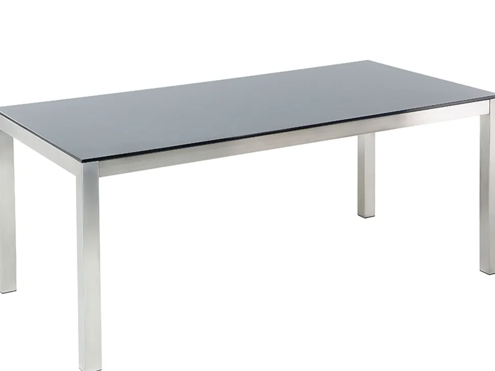 Beliani Puutarhapoyta Lasitasolla Musta 180 X 90 Cm Grosseto Best