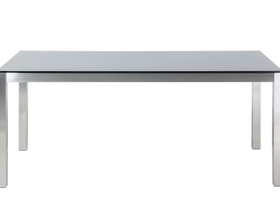 Beliani Puutarhapoyta Lasitasolla Musta 180 X 90 Cm Grosseto Best