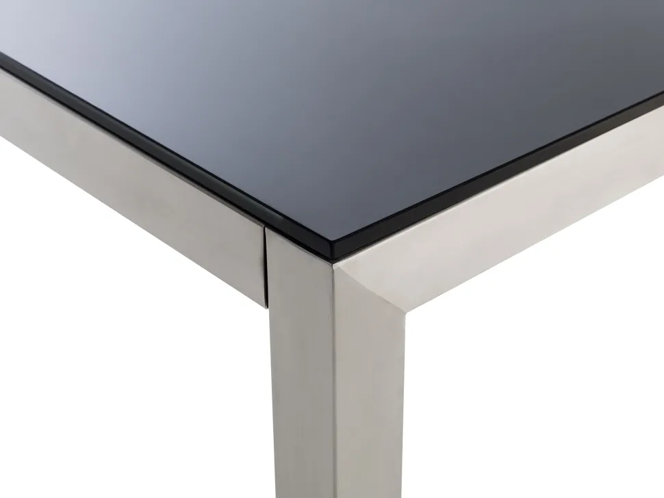 Beliani Puutarhapoyta Lasitasolla Musta 180 X 90 Cm Grosseto Best