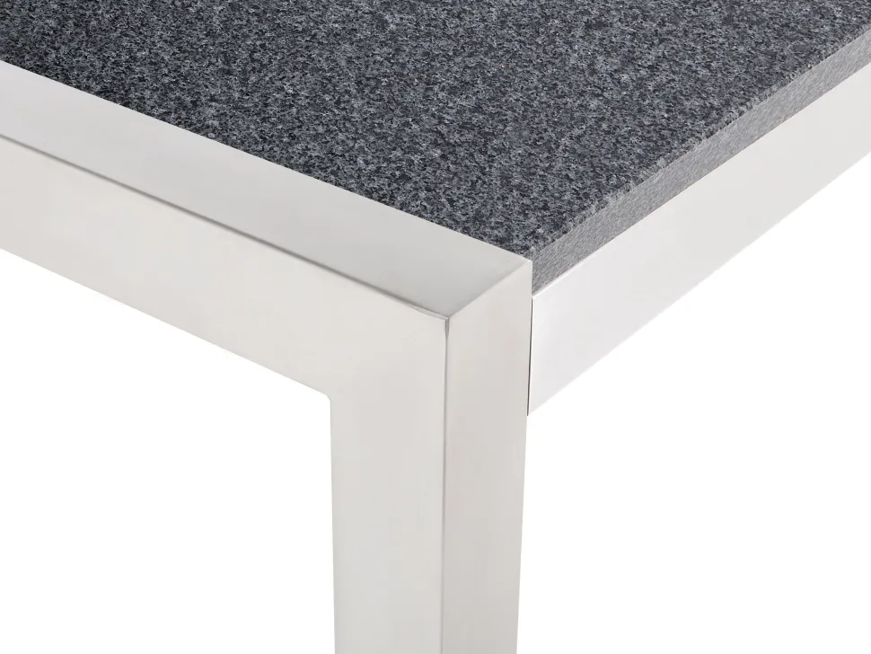 Beliani Puutarhapoyta 3-Osainen Graniittitaso Harmaa 180 X 90 Cm Grosseto Shop