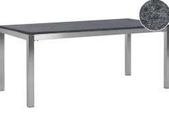 Beliani Puutarhapoyta Poltettu Graniittitaso Musta 180 X 90 Cm Grosseto Outlet