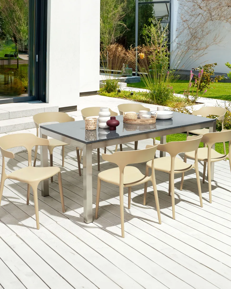 Beliani Puutarhapoyta Poltettu Graniittitaso Musta 180 X 90 Cm Grosseto Outlet