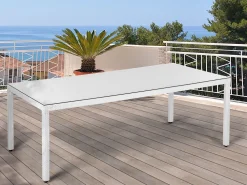 Beliani Puutarhapoyta Polyrottinki Valkoinen 220 Cm Italy Shop