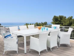 Beliani Puutarhapoyta Polyrottinki Valkoinen 220 Cm Italy Shop