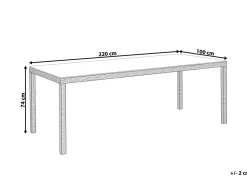 Beliani Puutarhapoyta Polyrottinki Valkoinen 220 Cm Italy Shop