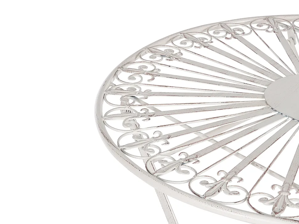 Beliani Puutarhapoyta Rauta Valkoinen 70 Cm Scafa Shop