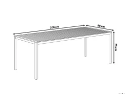 Beliani Puutarhapoyta Tiikki Vaalea Puu 200 X 90 Cm Viareggio Store