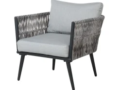 Beliani Puutarhapoytaryhma Harmaa/Musta Preveza Discount