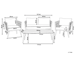 Beliani Puutarhapoytaryhma Harmaa/Musta Preveza Discount