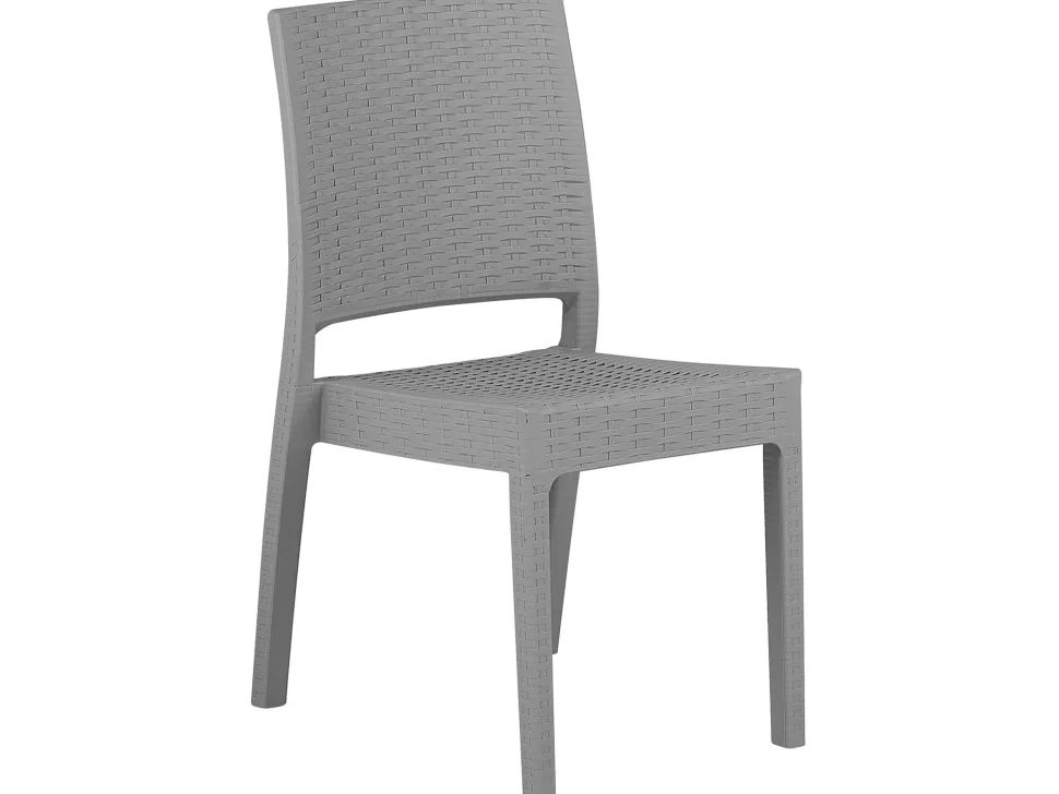 Beliani Puutarhapoytaryhma Vaaleanharmaa 4 Tuolia Fossano Cheap