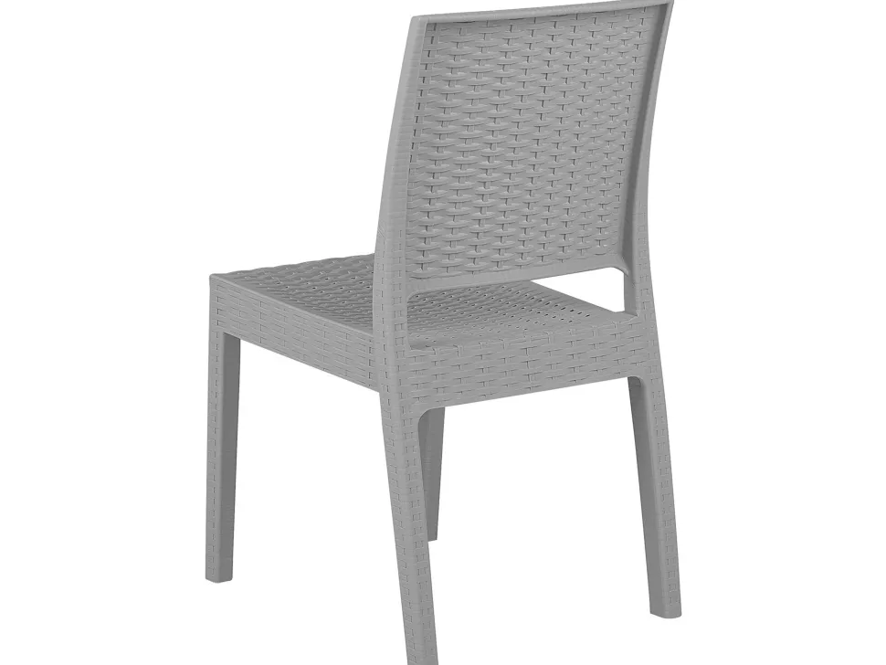 Beliani Puutarhapoytaryhma Vaaleanharmaa 4 Tuolia Fossano Cheap