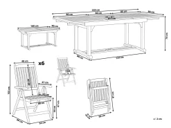 Beliani Puutarharyhma 6 Tuolia Toscana Discount