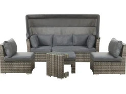 Beliani Puutarharyhma 6-Istuttava Harmaa Corte Fashion