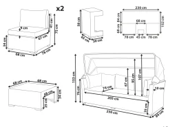 Beliani Puutarharyhma 6-Istuttava Harmaa Corte Fashion