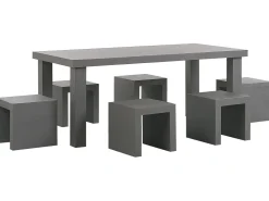 Beliani Puutarhasetti 6 Jakkaraa Betoni Taranto Online