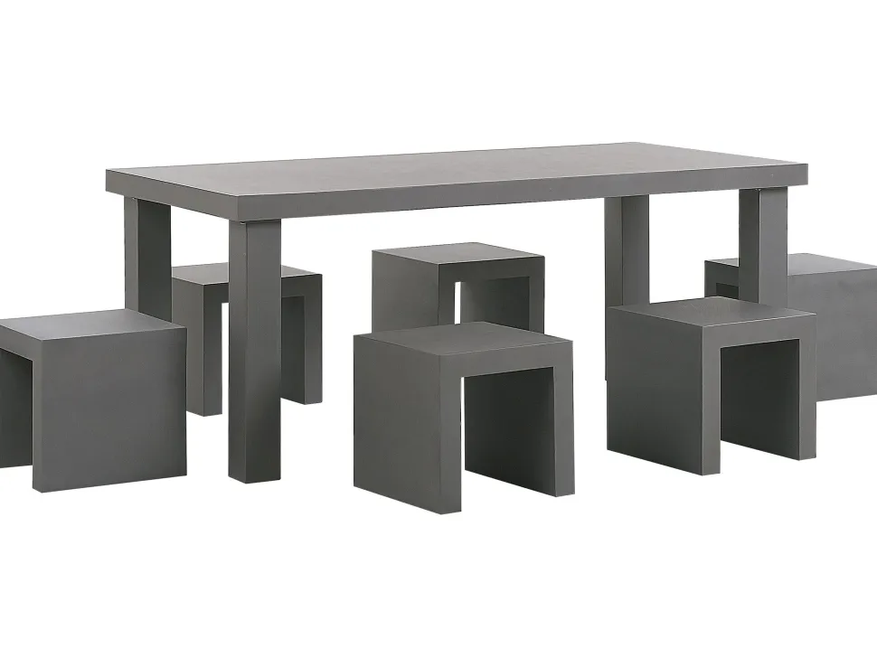 Beliani Puutarhasetti 6 Jakkaraa Betoni Taranto Online