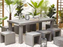 Beliani Puutarhasetti 6 Jakkaraa Betoni Taranto Online