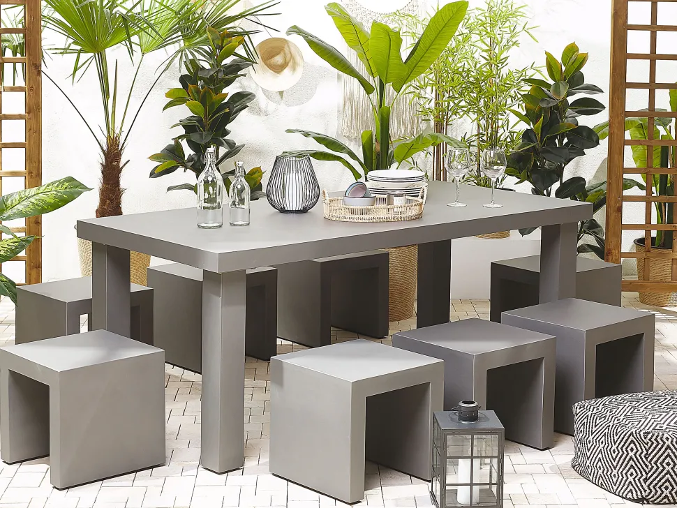 Beliani Puutarhasetti 6 Jakkaraa Betoni Taranto Online