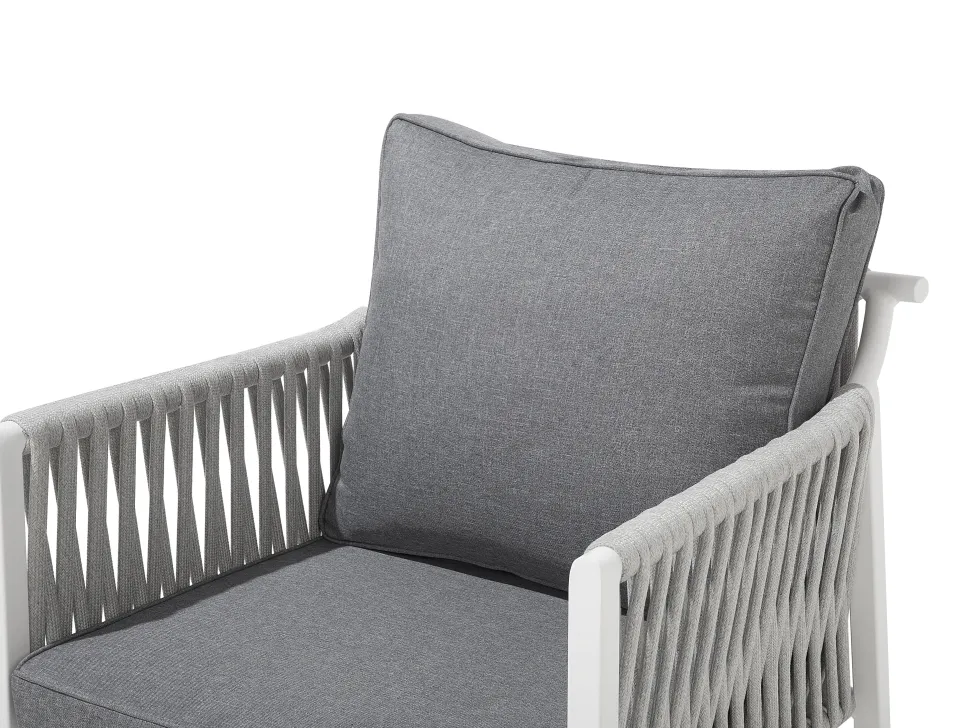 Beliani Puutarhasohvaryhma Harmaa Latina New