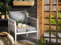 Beliani Puutarhasohvaryhma Harmaa Latina New