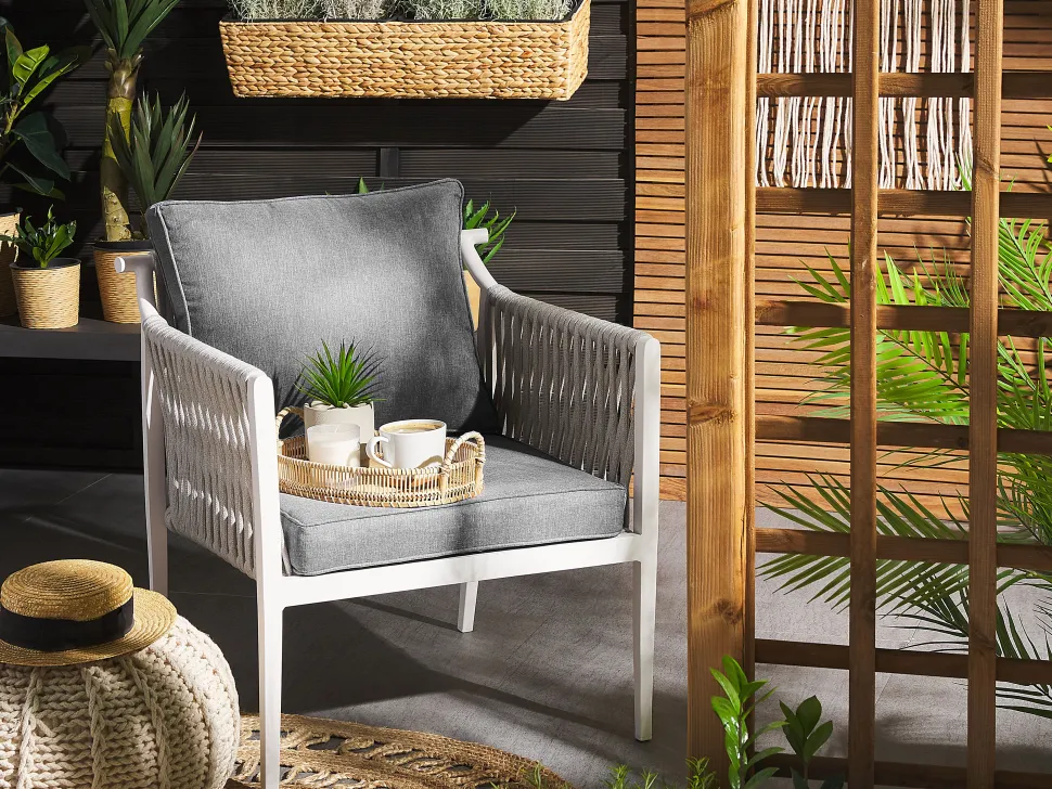 Beliani Puutarhasohvaryhma Harmaa Latina New