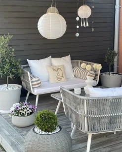 Beliani Puutarhasohvasetti Luonnonvalkoinen Ragusa Flash Sale