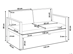 Beliani Puutarhasohvasetti Tummanharmaa Salerno Discount