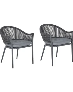 Beliani Puutarhatuoli 2 Kpl Alumiininen Harmaa Mileto Sale