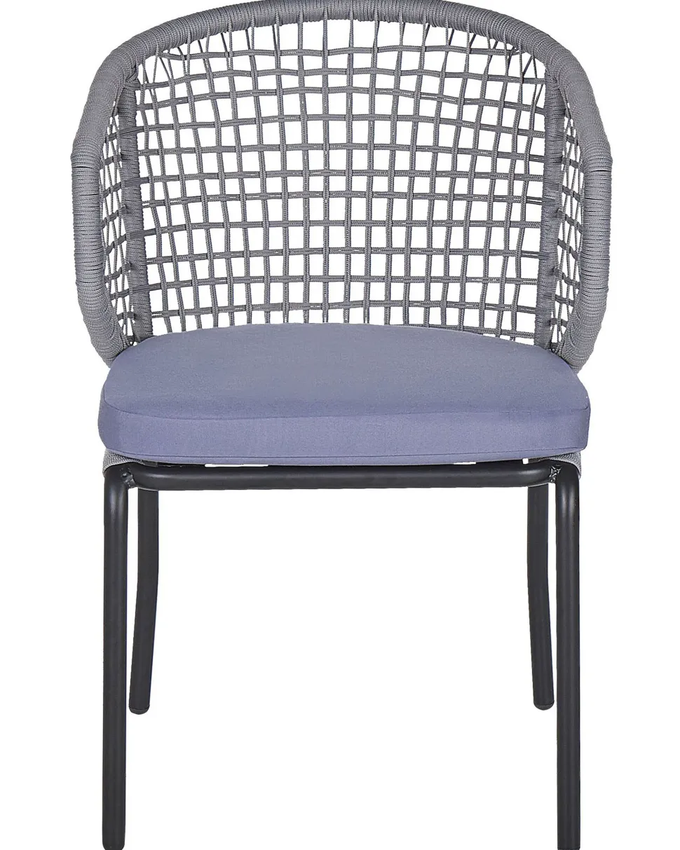 Beliani Puutarhatuoli 2 Kpl Harmaa Palmi Fashion