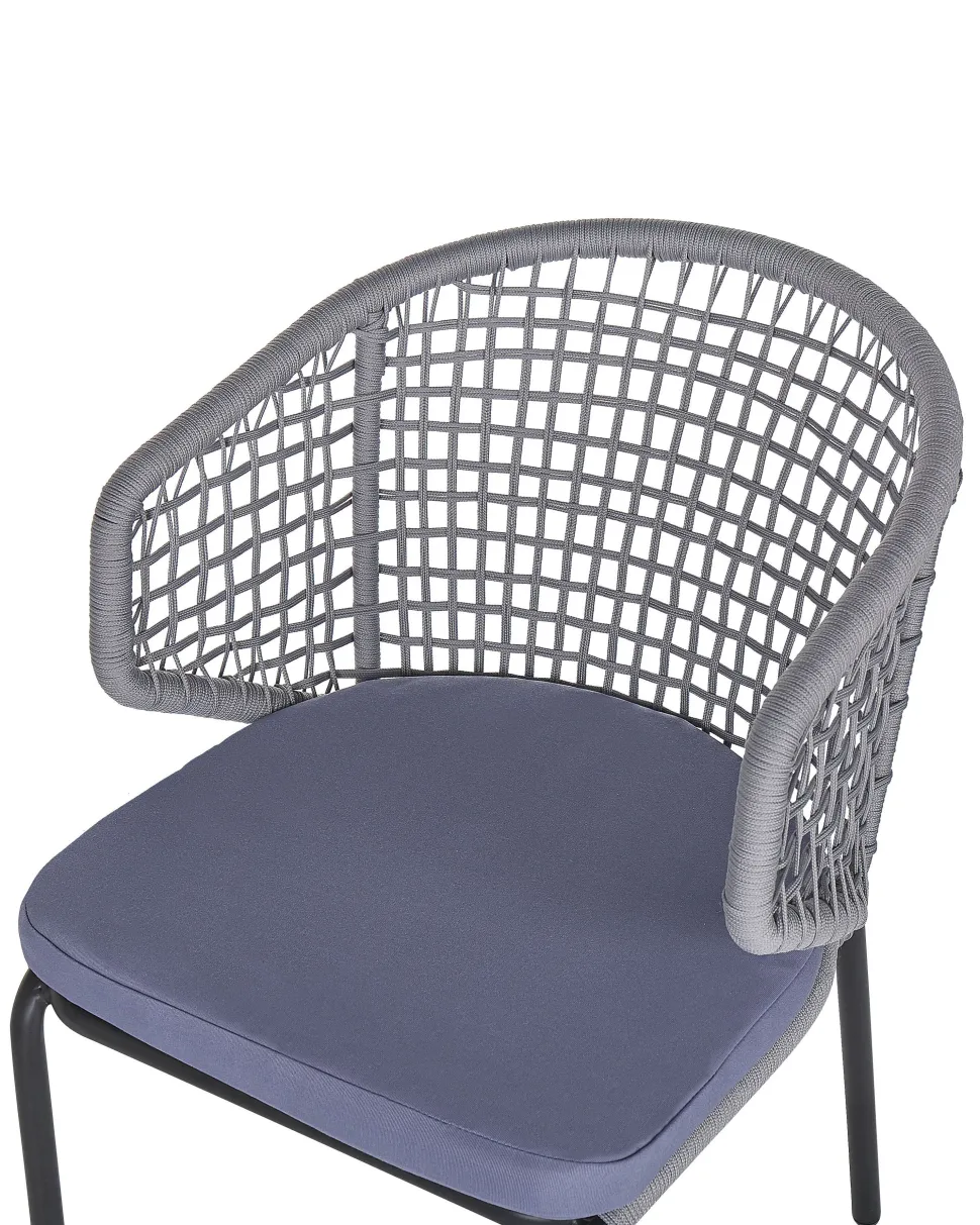 Beliani Puutarhatuoli 2 Kpl Harmaa Palmi Fashion