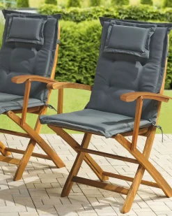 Beliani Puutarhatuoli 2 Kpl, Harmailla Tyynyilla Maui Fashion