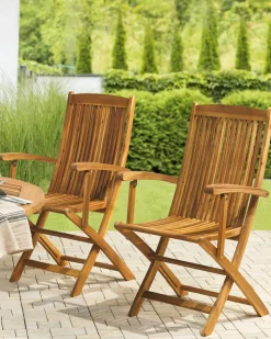 Beliani Puutarhatuoli 2 Kpl Puinen Maui Outlet