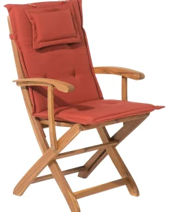 Beliani Puutarhatuoli 2 Kpl Punainen Paallinen Maui Best