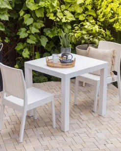 Beliani Puutarhatuoli 2 Kpl Valkoinen Fossano Cheap