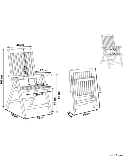 Beliani Puutarhatuoli Akaasia Tumma Puu Amantea Clearance
