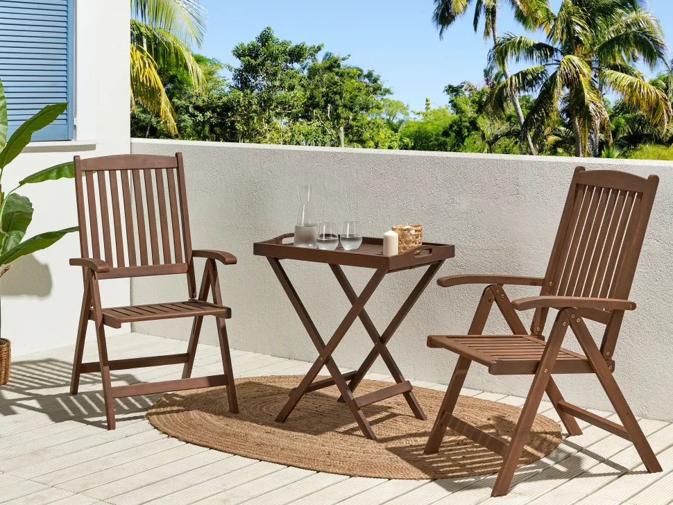 Beliani Puutarhatuoli Akaasia Tumma Puu Amantea Clearance